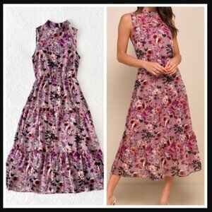 NWT Lulus In My Dreams Mauve Floral Print Midi Dress Size M Retail Price $69.00